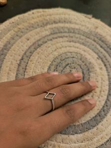 Geometric , silver ring