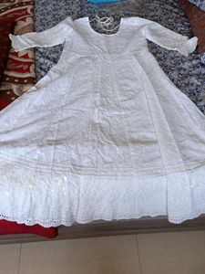 White Anarkali Kurta