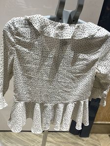 Polka Dot Peplum Top