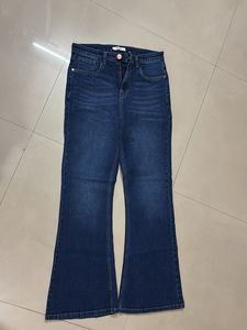 Flared Dark Wash Denim Jeans