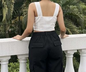 White Button-Front Top