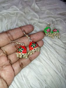 Jhumka Earrings - Colorful Set