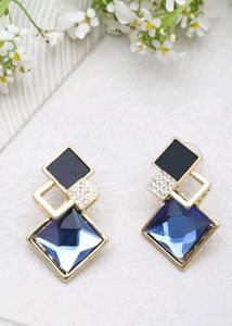 Gold Blue Fashion DROP Earring Shining Diva