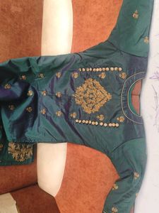 Teal Embroidered Indian Kurti