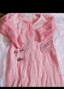 Pink Chikankari Kurti