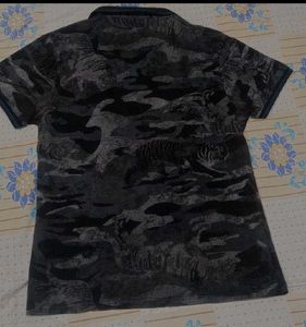 Camouflage Print Polo T-Shirt