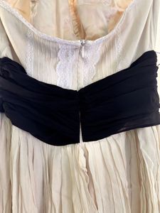 Cream Halter Dress with Black Sash