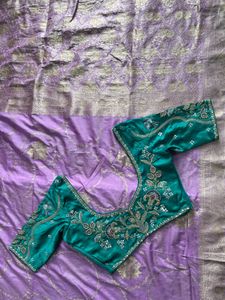 Pure Banarsi With stiched Blouse Saree