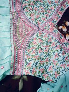 Aqua Embellished Mini Dress