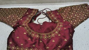 Embroidered Maroon Blouse