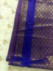 Elegant Blue Silk Honouring Shawl