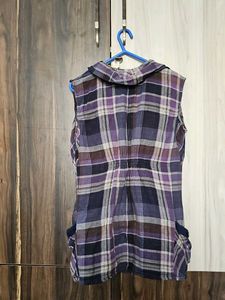 Purple Plaid Sleeveless Top