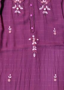 Purple Embroidery Kurti