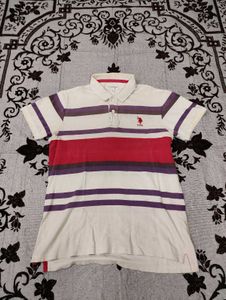 USPA Striped Polo Shirt