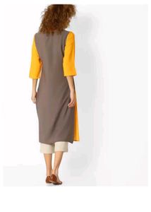 Printed Colour Block Kurta