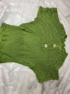 Vintage Green Knit Top