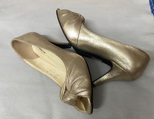 Metallic Silver Copper Heels