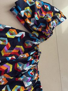 Colorful Geometric Print Top
