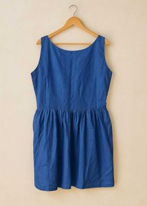 Stylish Blue Sleeveless Dress