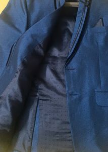 Men Blue Solid Slim-fit Blazer &amp; Pant (Men Suit)