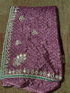 Purple Embellished Saree