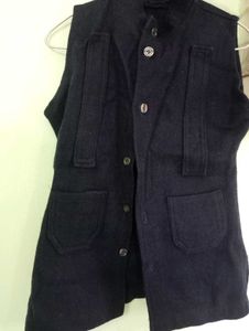 Winter Blue Colour Sleeves Less Jacket