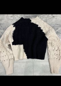 COS Abstract Cable-Heavy Knit Woolen Cardigan