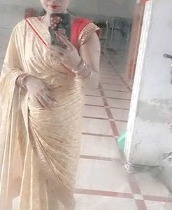 Cream Colour Saree One Time Use Only
