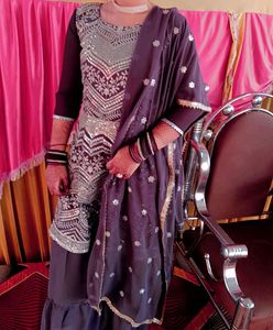 1) Crop Top With Dupatta.     2) Gharara Suit