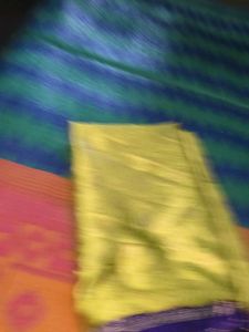 Silk Blend Saree - Green &amp; Purple