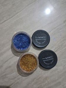 Mac Golden &amp; Blue Shimmer Eyeshadow Glitters