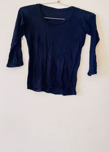 Navy Blue 3/4 Sleeve Top