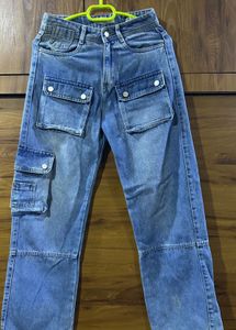 Cargo Pocket Denim Jeans