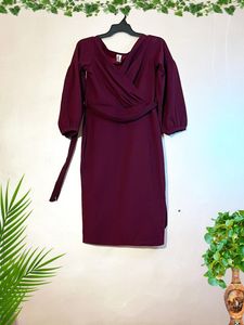 Burgundy Wrap Dress