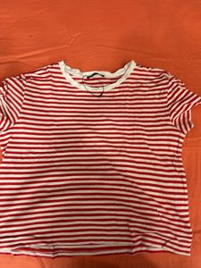 Cotton striped T-shirt, Red and white