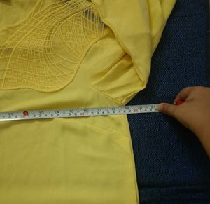 Madame Yellow Ruffled Lace Top