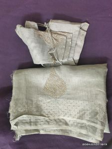 New Tissue Silk Saree- Silver Color