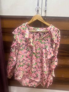 Zara Floral Ruffle Top