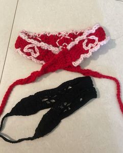 Crochet Heart Headbands combo of two