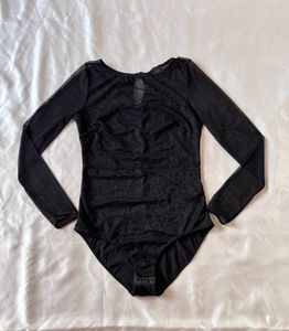 Mango Black Mesh Bodysuit