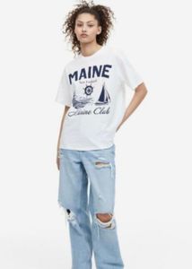 H&amp;M Printed White Tee