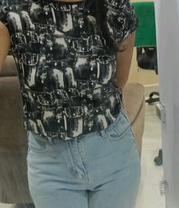 Black And White daily wear t-shirt.