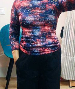 Patterned Long Sleeve Top