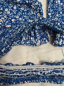 Blue Crochet Halter Top