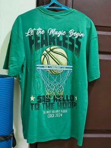 MAX Mint Green Oversized "FEARLESS" T-Shirt Men