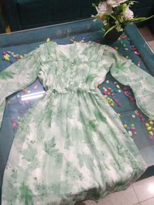Leaf Print Stretchable Dress