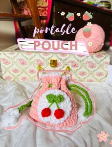 Handmade Cherry Crochet Pouch