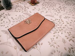 Versace Nude Pink Leather Medusa Clutch