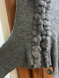 Gray Fur Knit Coat sweater for winter