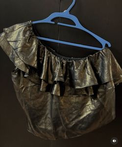Metallic One-Shoulder Top